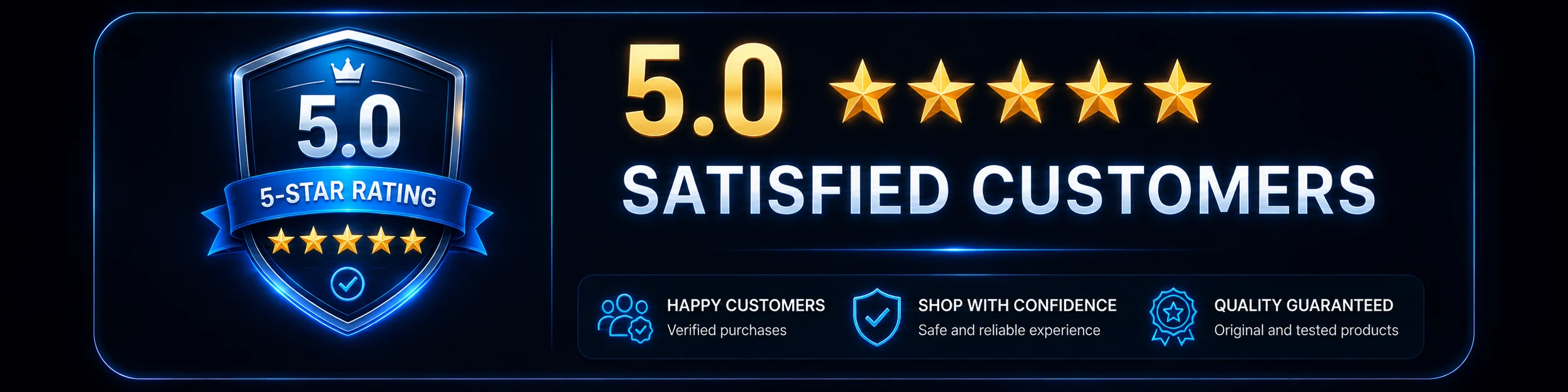 5-star customer satisfaction banner