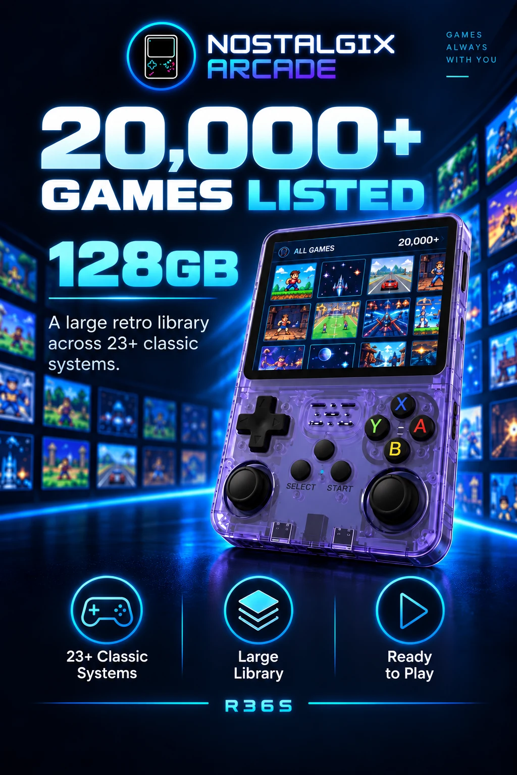R36S game library feature image